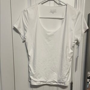 Tahari Women's Classic White Short Sleeve Tee